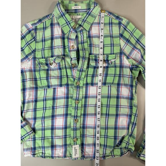 Abercrombie & Fitch Mens Muscle Fit Plaid Button Up Shirt Small Y2K Beachy - Picture 8 of 11